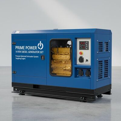 Prime power 14 Kw Diesel Generator Set with Pressure Splashed Lubrication System and Yanggdong Engine Ensuring Stable Power Output