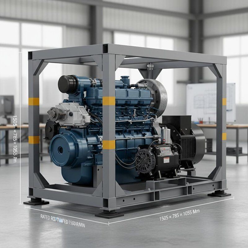 Genset dimension 1505×785×1055 Mm Open Frame engine unit featuring rated rotation speed 1500 Rmin engineered for commercial