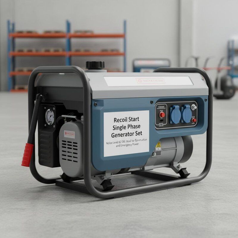 Recoil Start Single Phase Inverter Generator Set Featuring Noise Level 62 DB Ideal for Construction and Emergency Power