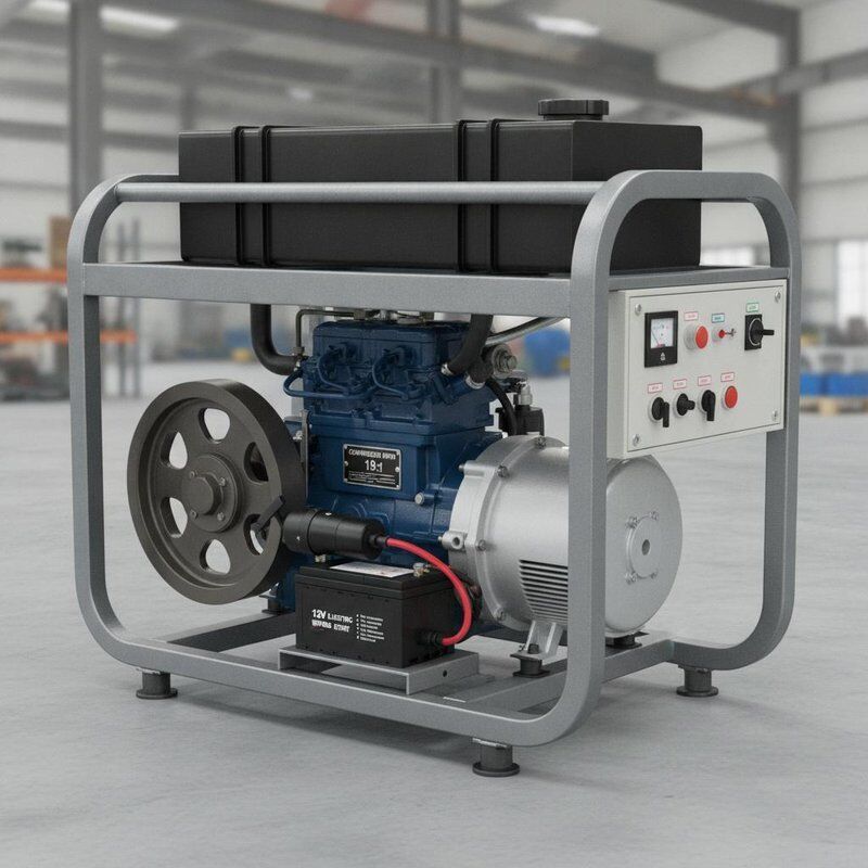 Compression ratio 19 1 Open Frame Generator featuring 12V Electric Start optimized for long term power in industrial applications