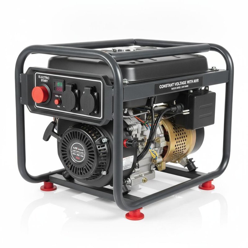 12V Electric Start Open Frame Generator With Rated Rotation Speed 3000 Rmin Self Excitation Constant Voltage With AVR Designed For Power Supply